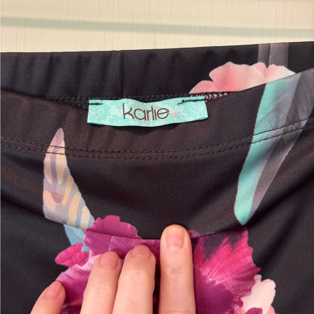 Karlie Dress Black with Pink and Purple Floral